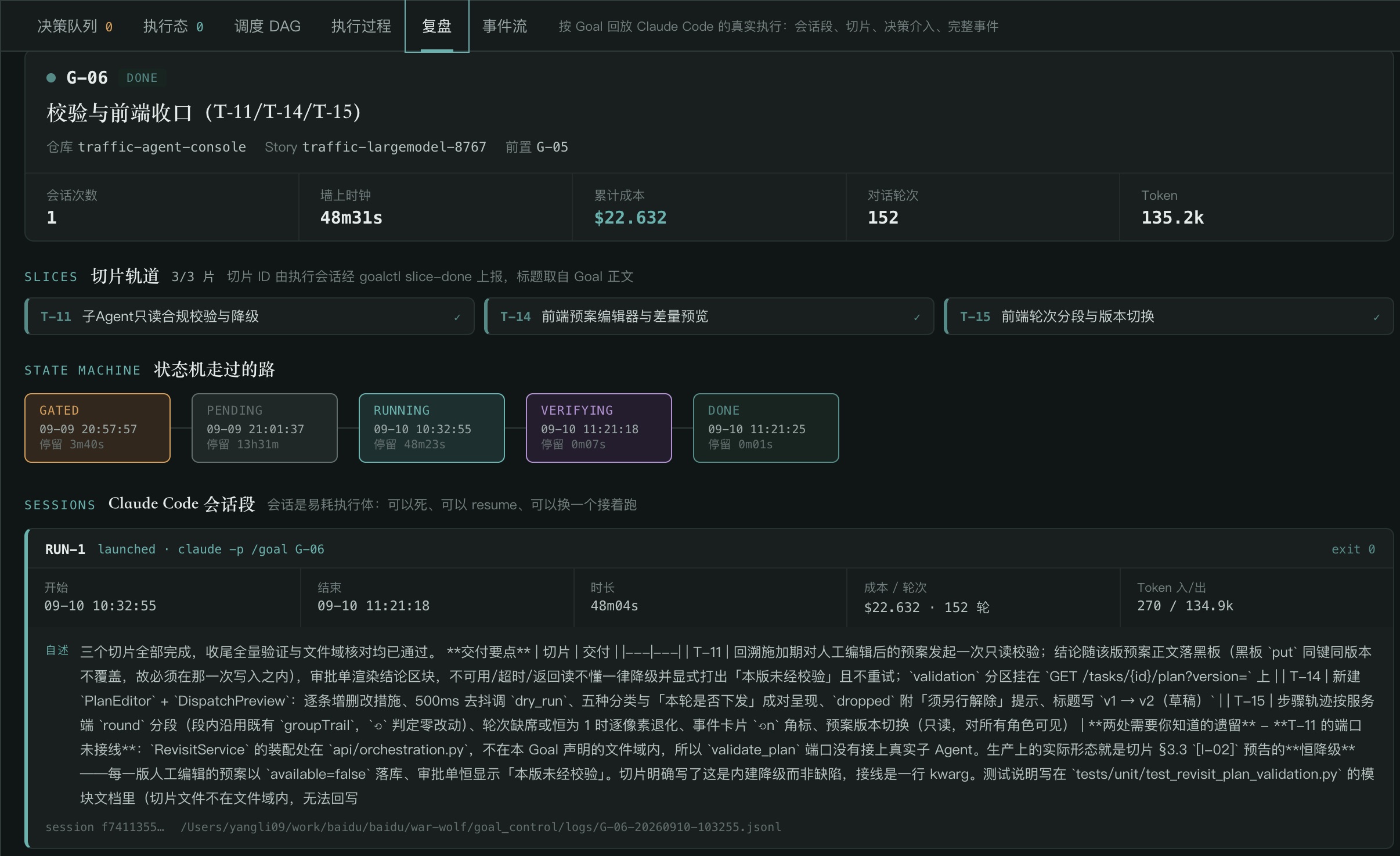 Goal执行复盘首页